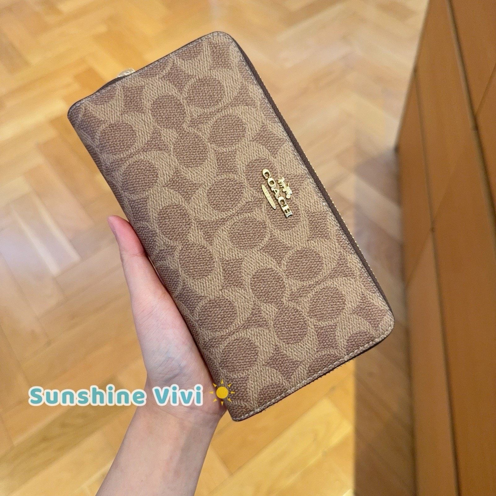 Coach NWT Coach Long Zip Around Wallet Canvas CW778 Gold/Tan/Brown Size ONE SIZE - 1 Thumbnail