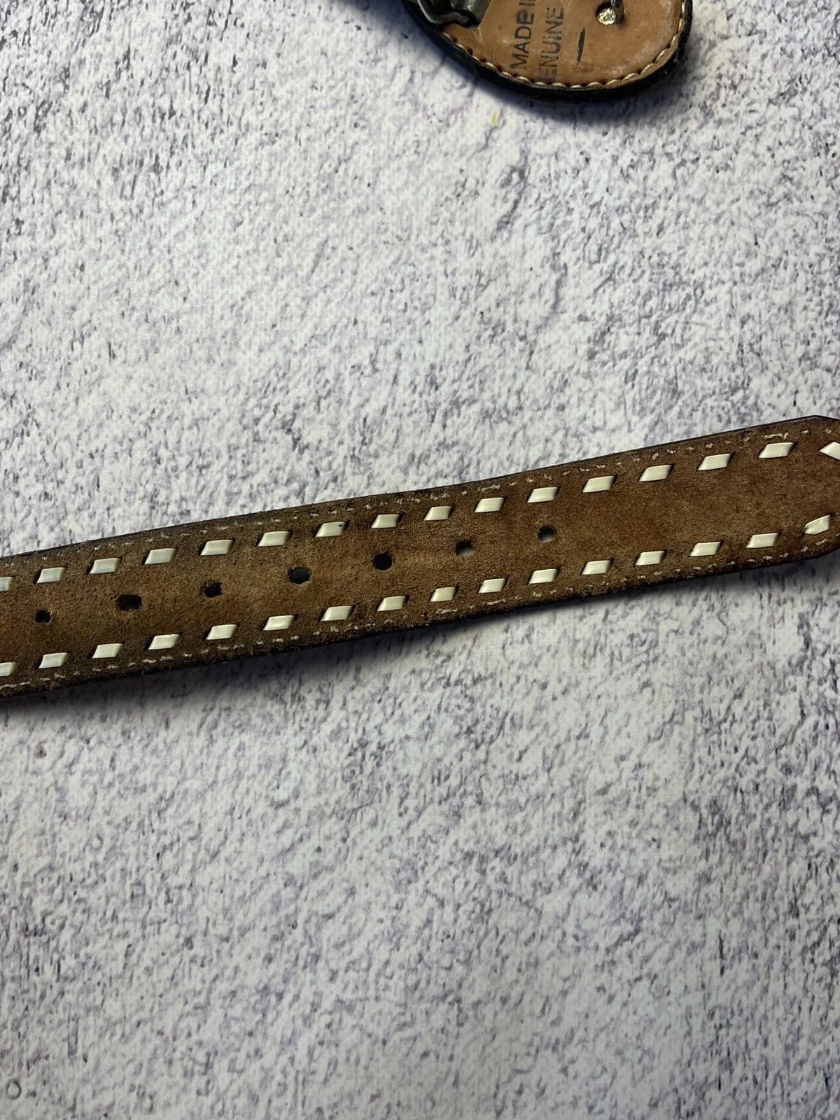 Leather Men’s Vintage Leather Belt Y2K Size ONE SIZE - 14 Thumbnail
