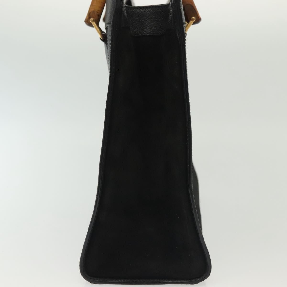 Gucci GUCCI Bamboo Hand Bag Suede Black Gold 002 1186 002 1186 Size ONE SIZE - 4 Thumbnail