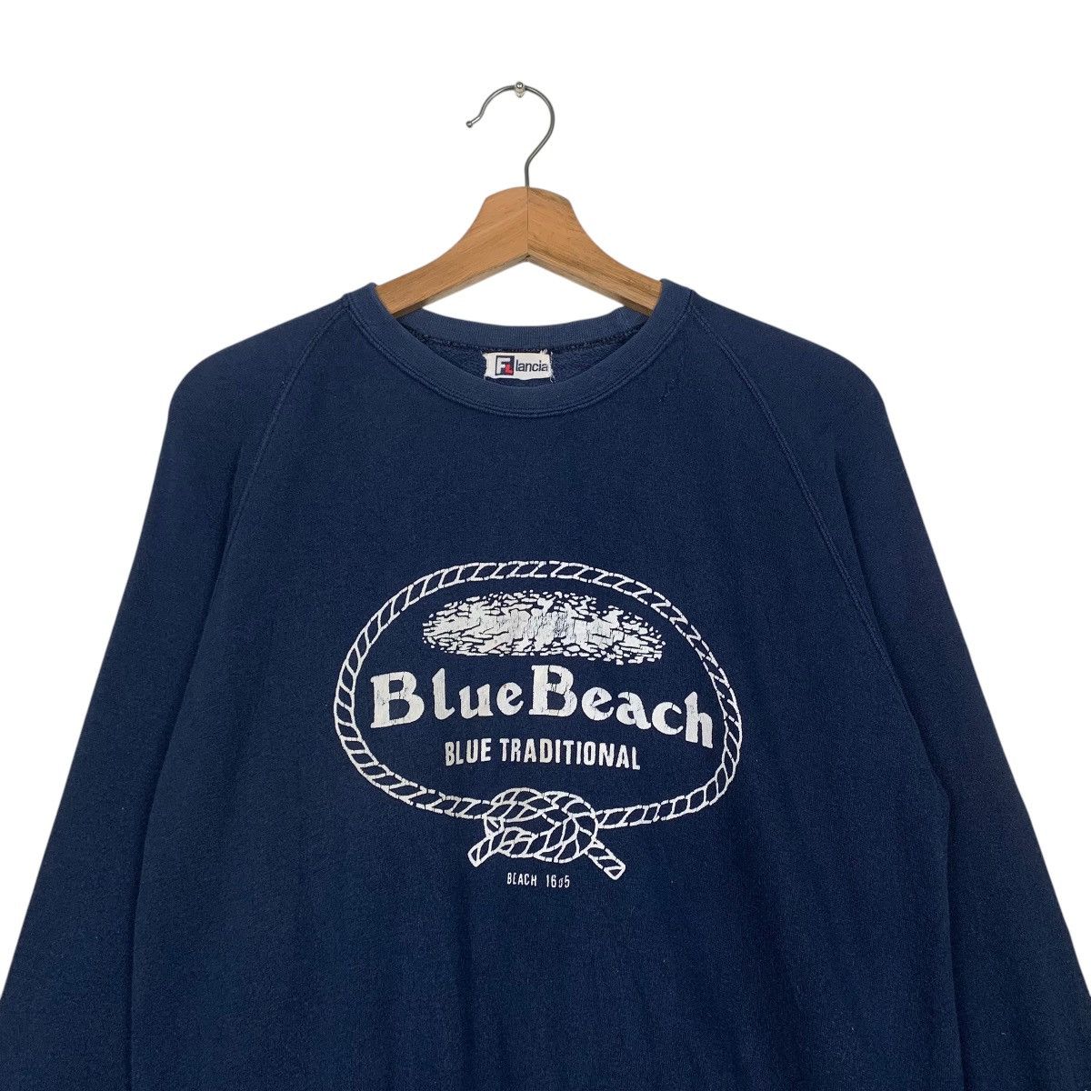 Japanese Brand Flancia Blue Beach Crewneck Sweatshirt Size US M / EU 48-50 / 2 - 2 Thumbnail