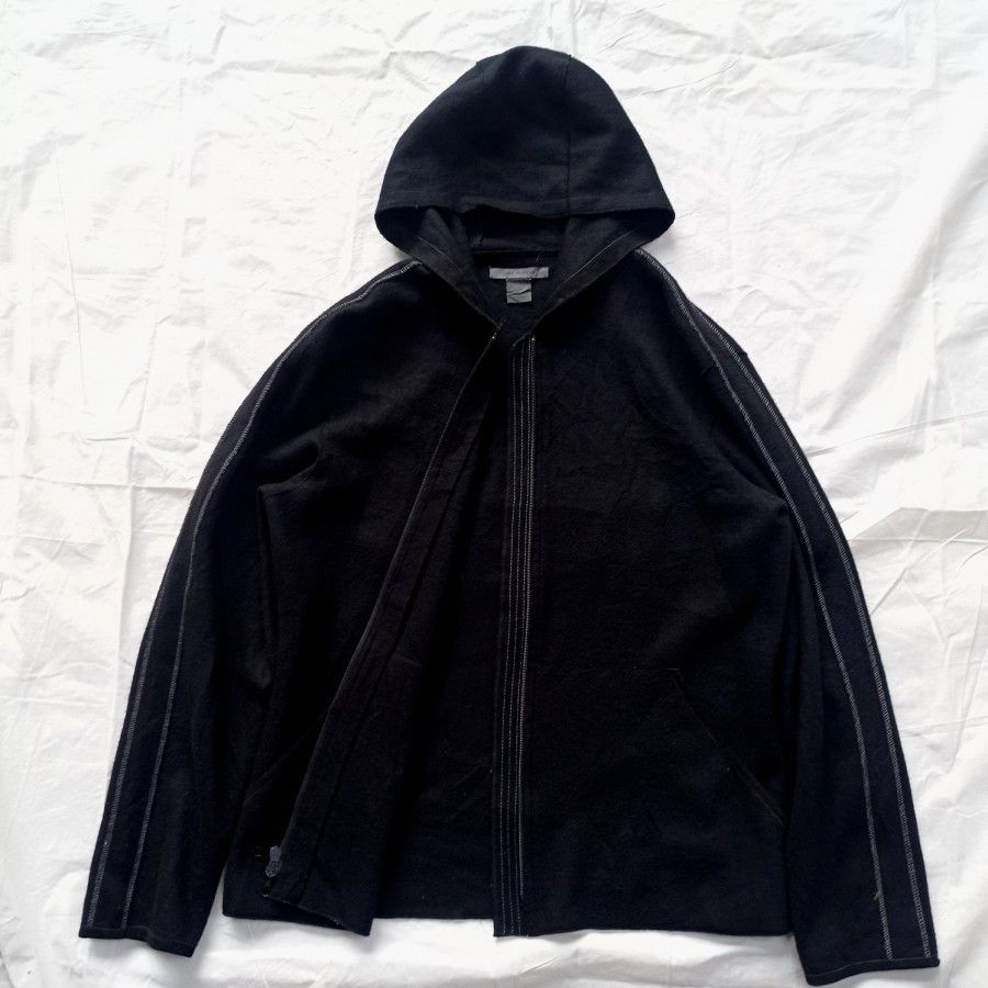 John Varvatos john varvatos black tonal merino wool zip hoodie Size US L / EU 52-54 / 3 - 2 Thumbnail