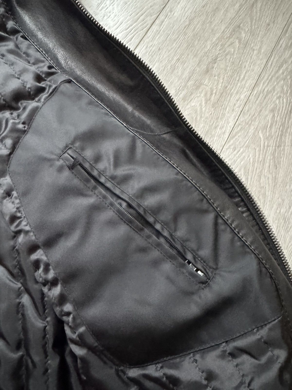Vintage Levinson Black Leather Shearling Bomber Jacket Size US M / EU 48-50 / 2 - 12 Thumbnail
