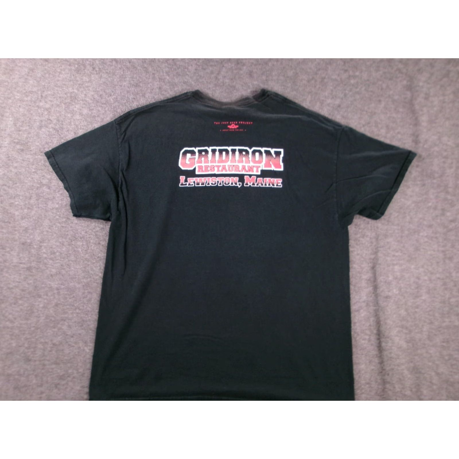 Gildan VINTAGE Gridiron Shirt Men XL Black Lewiston Maine Just Beer Project Gildan T-Shirt Size US XL / EU 56 / 4 - 7 Thumbnail