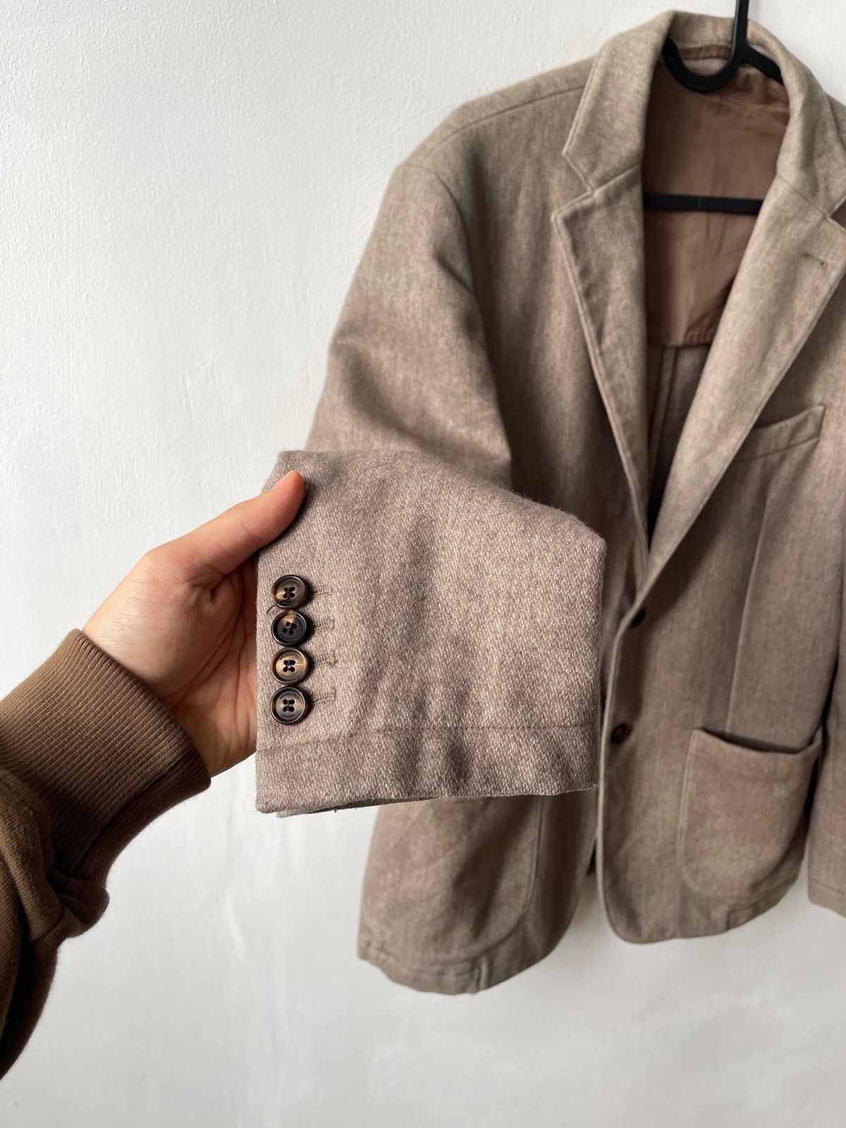Aquascutum Aquascutum Men’s Sport Wool Beige Brown Blazer Size 42R Size 42R - 6 Thumbnail