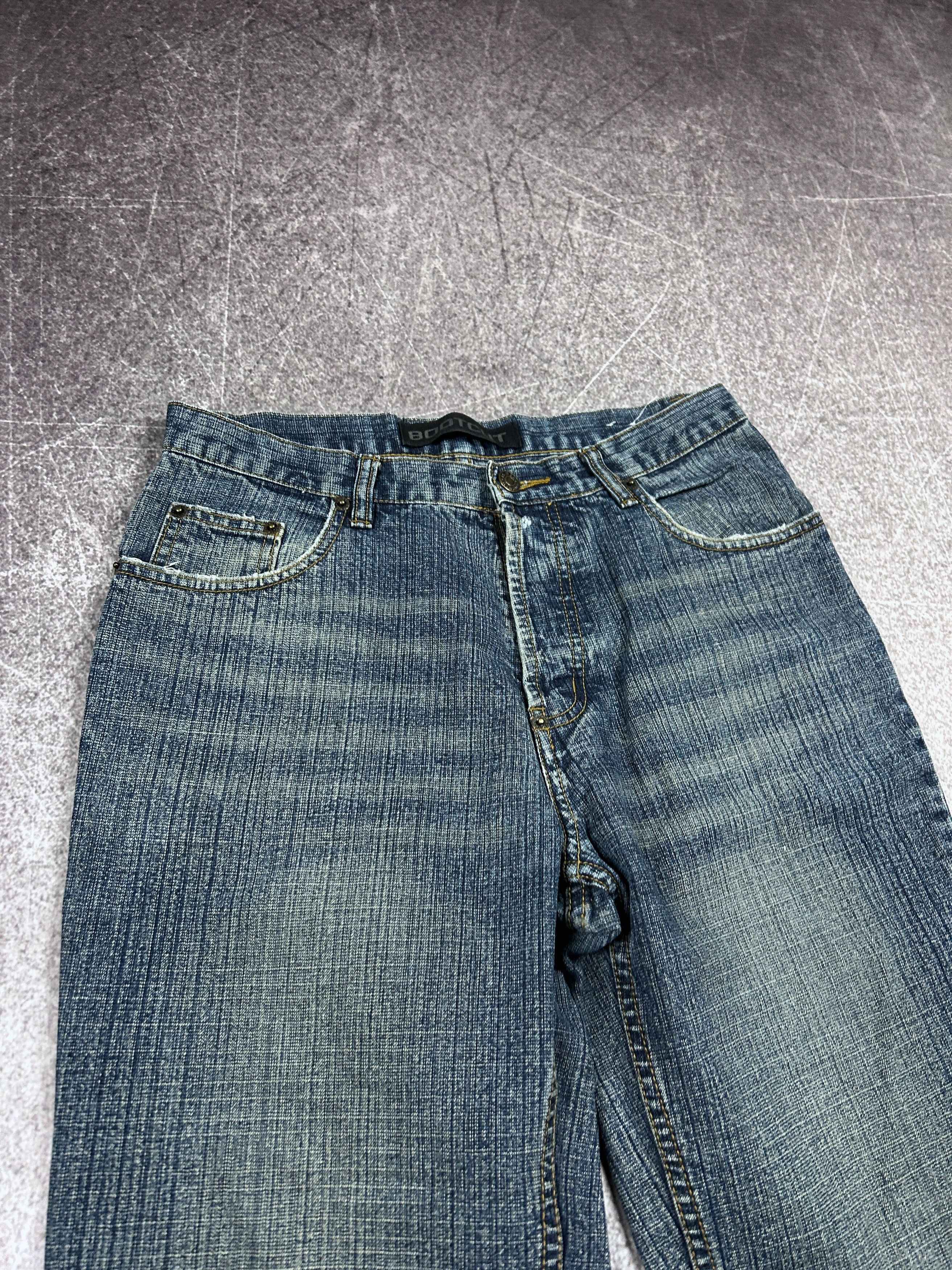 Designer VTG FLARED RICK OWENS STYLE STONE WASHED JEANS 90S Size US 30 / EU 46 - 6 Thumbnail