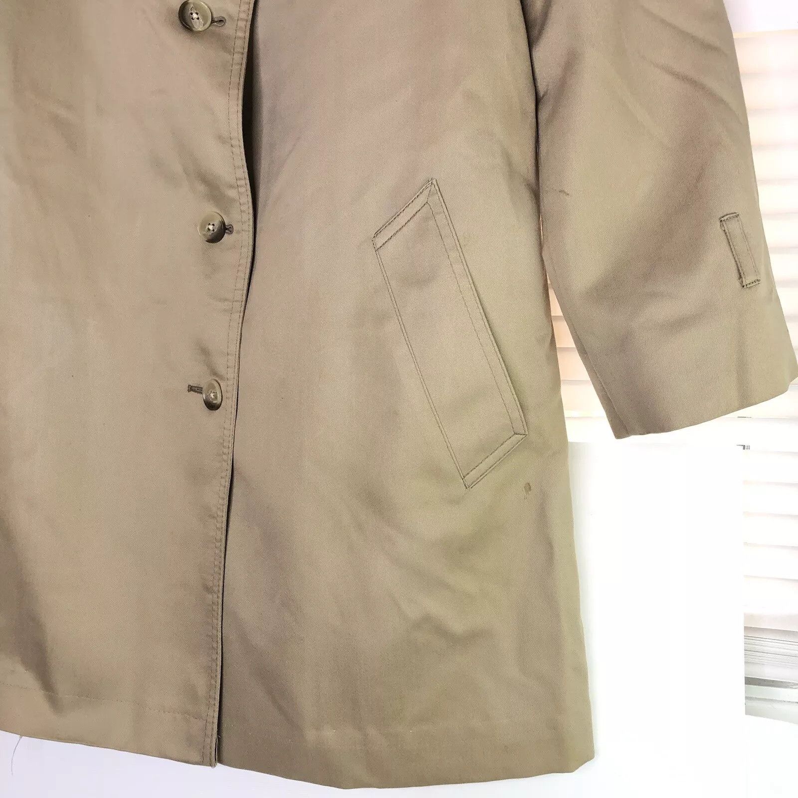 London Fog Women Trench Coat Sz 8 Beige Tan Weatherwear Single Breast Size M / US 6-8 / IT 42-44 - 2 Thumbnail