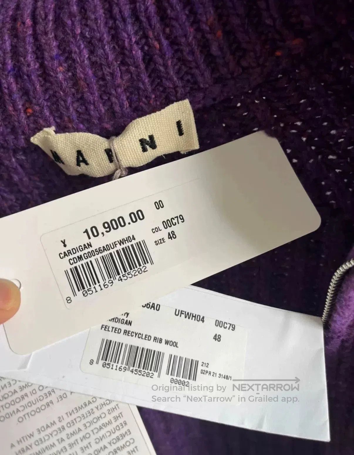 Marni Marni Purple Wool Cardigan Sweater. Size L / US 10 / IT 46 - 3 Thumbnail