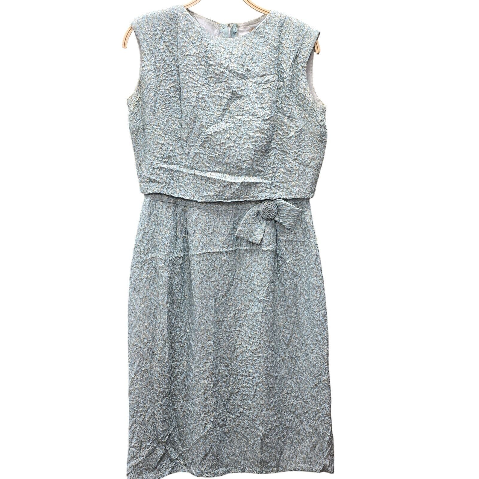 Vintage Vintage Ardley New York Brocade Rosette Formal Dress, Teal Size M / US 6-8 / IT 42-44 - 8 Thumbnail