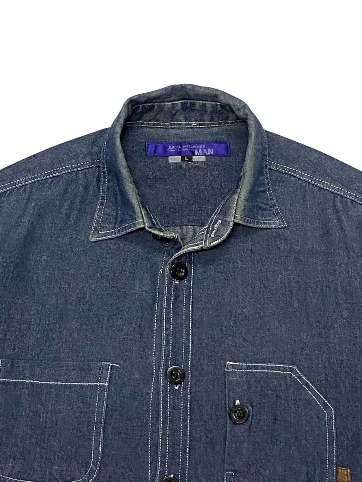 Junya Watanabe Junya Watanabe Man AD2009 Denim Shirt Button Ups Size US L / EU 52-54 / 3 - 7 Thumbnail