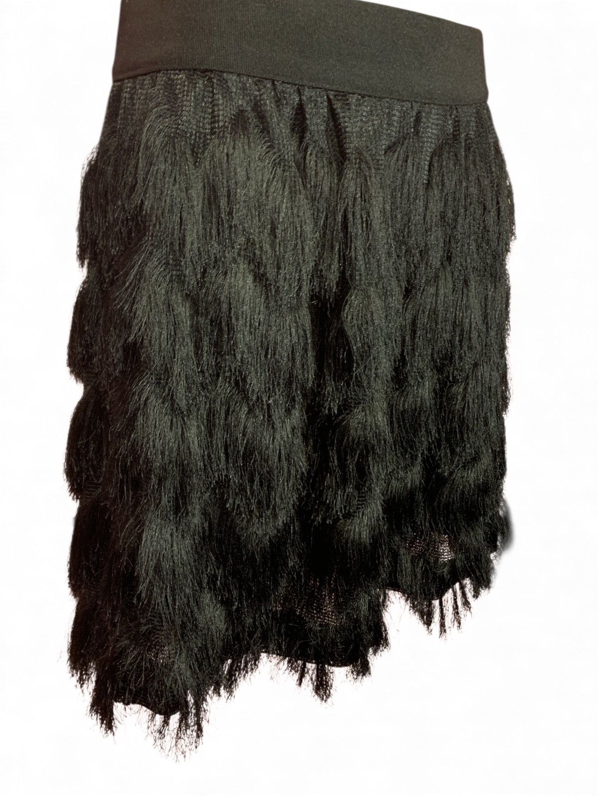 Banana Republic Black Fringe Skirt Size 27" / US 4 / IT 40 - 3 Thumbnail