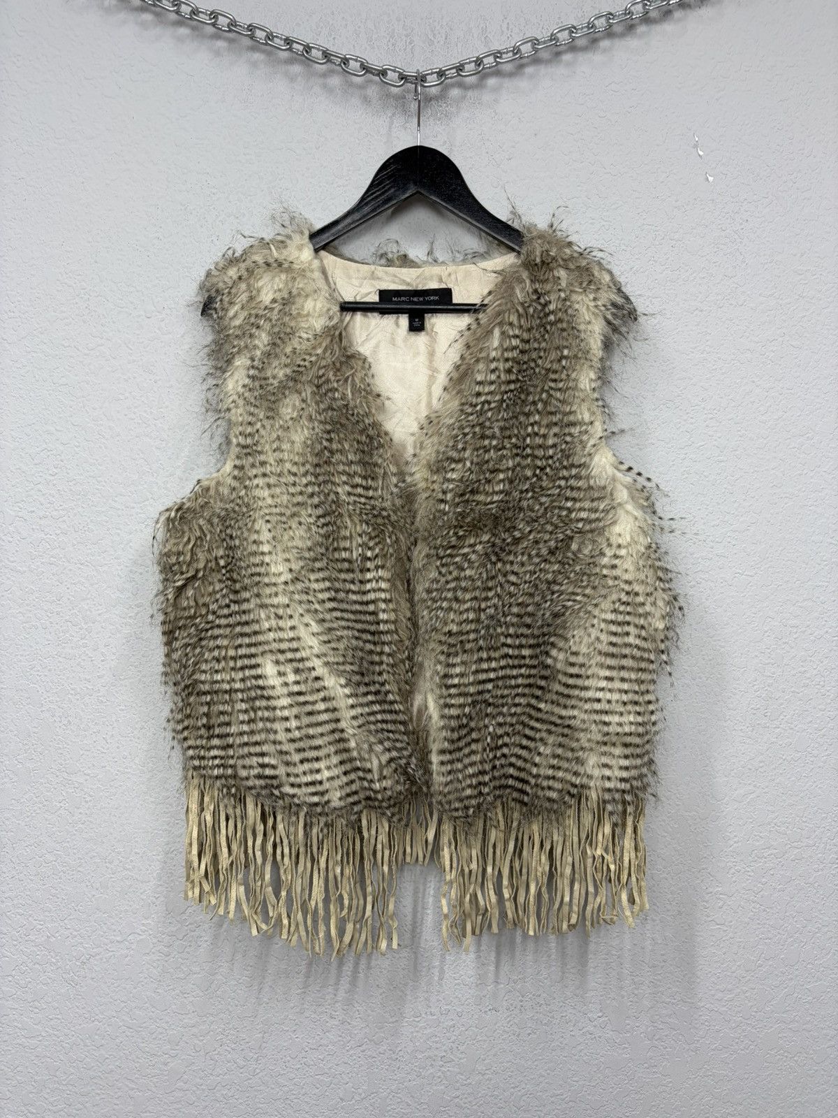 Le Grande Bleu (L.G.B.) Fur Vest with Fringe LGB Rick Owens Y2K Archive Aesthetic Size US M / EU 48-50 / 2 - 1 Thumbnail