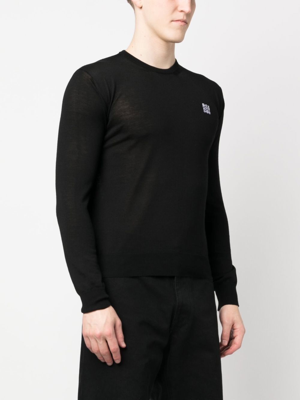 Raf Simons o1mle1124 V-Neck Knit Sweater in Black Size US L / EU 52-54 / 3 - 3 Thumbnail