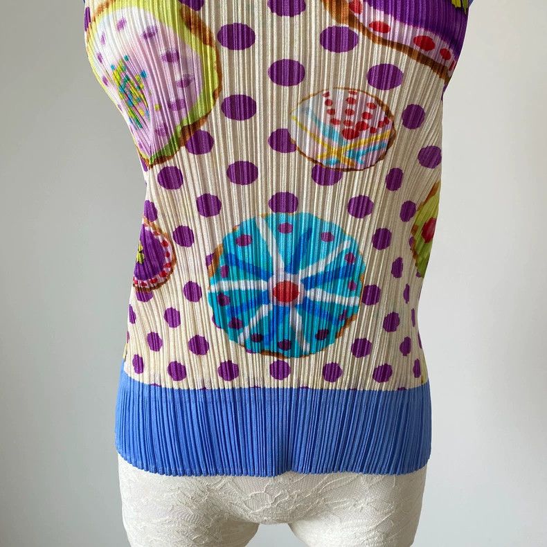 Issey Miyake Issey Miyake Blue cookie pleated short-sleeved shirt Size L / US 10 / IT 46 - 3 Thumbnail