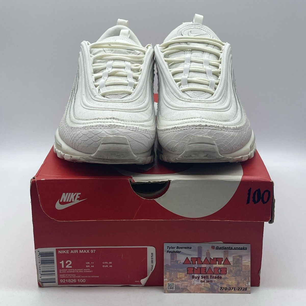 Nike Air max 97 summit white Size US 12 / EU 45 - 2 Thumbnail