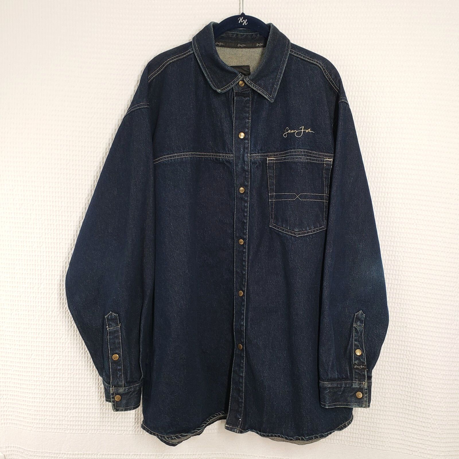 Vintage Sean John Oversized Denim Jacket Mens Large Western