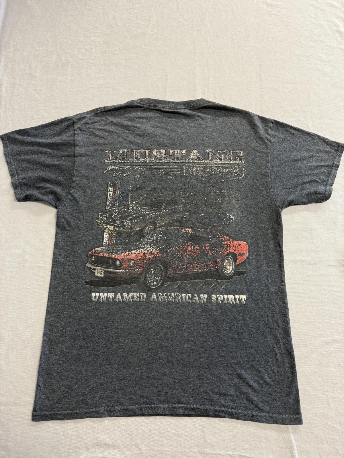 Fruit Of The Loom Faded Ford Mustang Car T-shirt Untamed American Spirit - M Size US M / EU 48-50 / 2 - 1 Thumbnail
