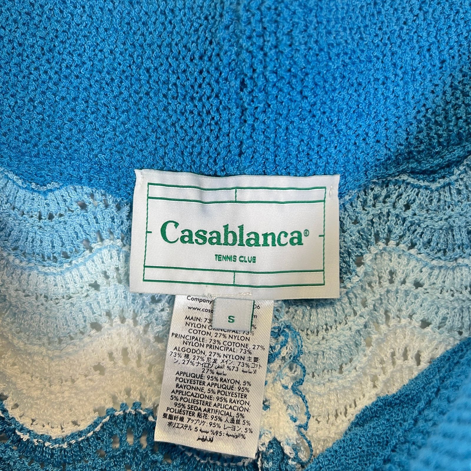 Casablanca Casablanca Blue Wavy Gradient Crochet Shorts Size US 30 / EU 46 - 3 Thumbnail