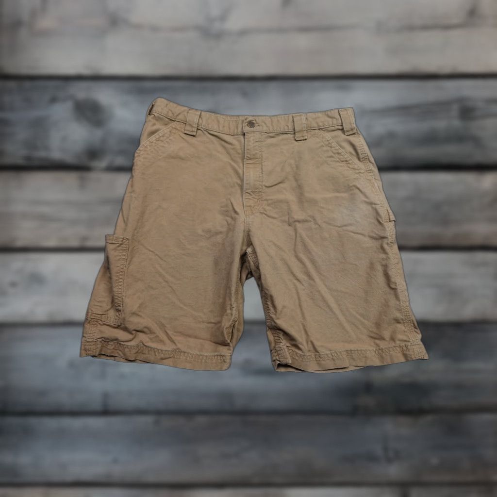 Carhartt Carhartt Mens 38 Beige Hammer Loop Cotton Work B147-DKH Short Cargo Shorts Chino Relaxed Straight Front 100% Cotton Vintage No Size US 38 / EU 54 - 1 Thumbnail