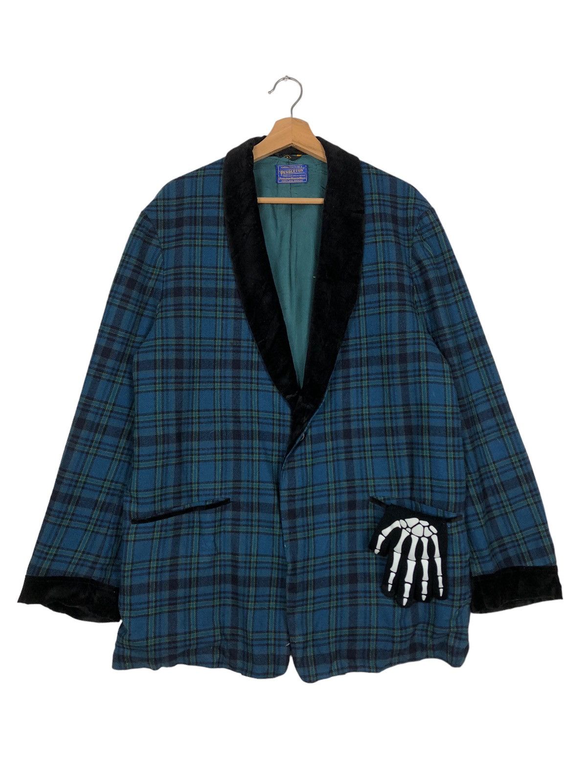 Japanese Brand 🔥90’s Double Breast Chore Work Jacket Tartan Design Size US M / EU 48-50 / 2 - 1 Thumbnail