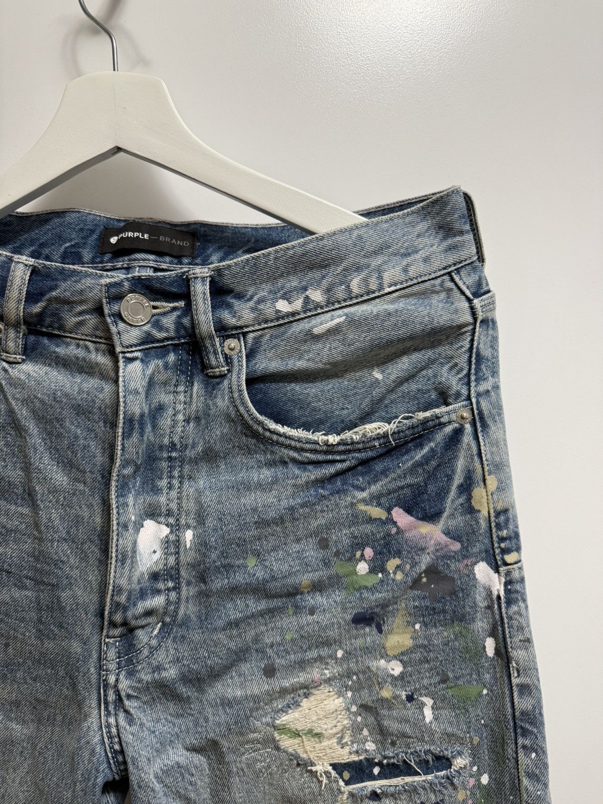 Purple Brand Purple Brand Paint Splatter Jeans Size US 31 - 3 Thumbnail