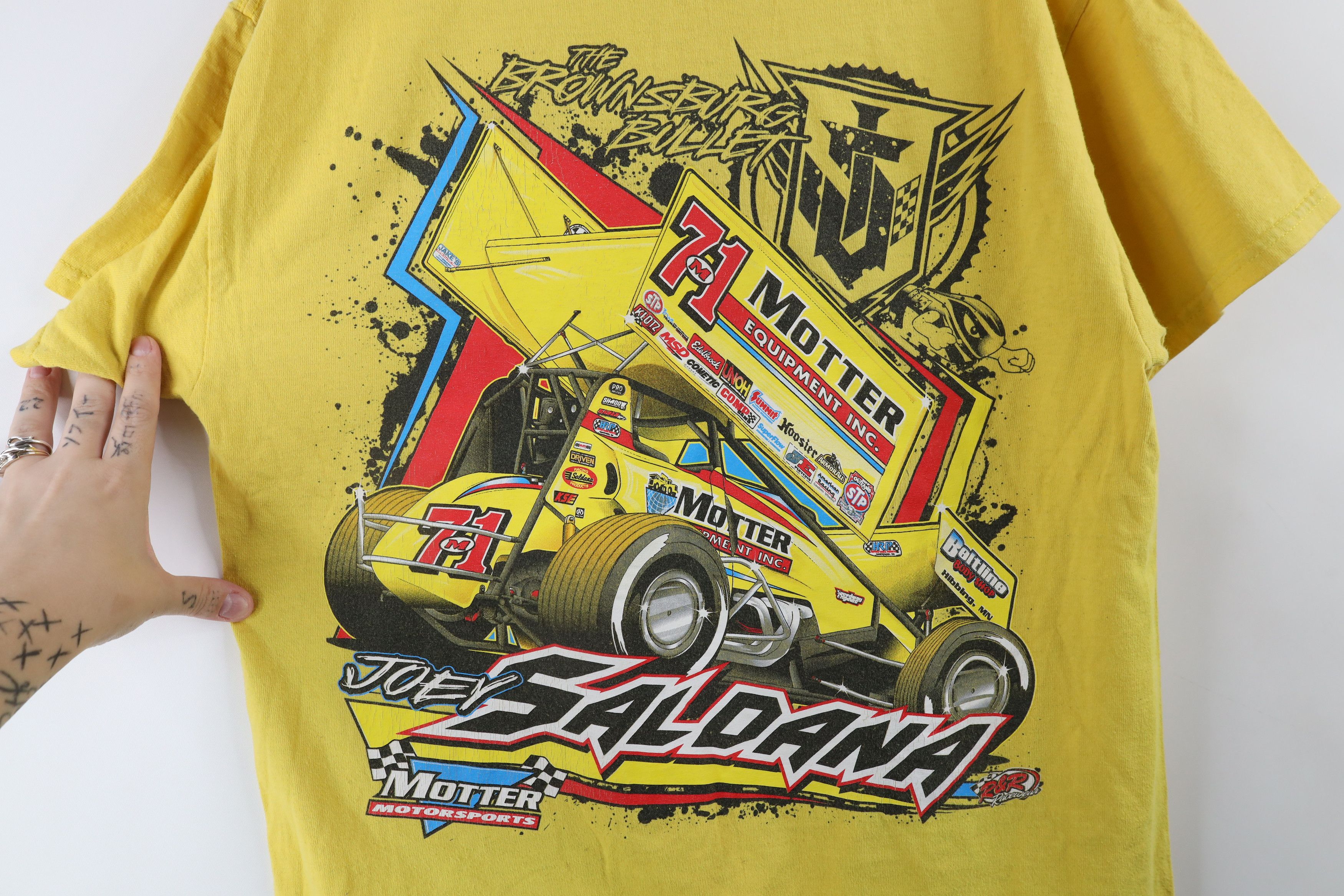 Vintage Streetwear Saldana The Brownsburg Bullet Racing T-Shirt Size US M / EU 48-50 / 2 - 9 Thumbnail