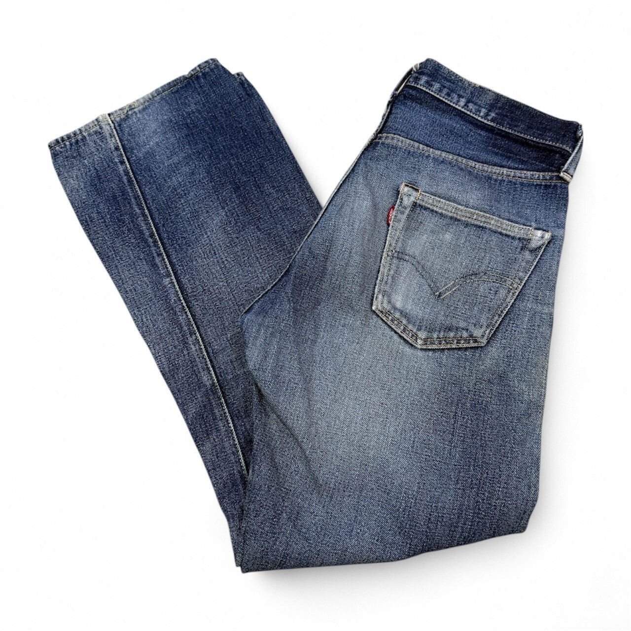 VINTAGE LEVIS Big E Lot 47501 Distressed Selvedge Jeans Denim