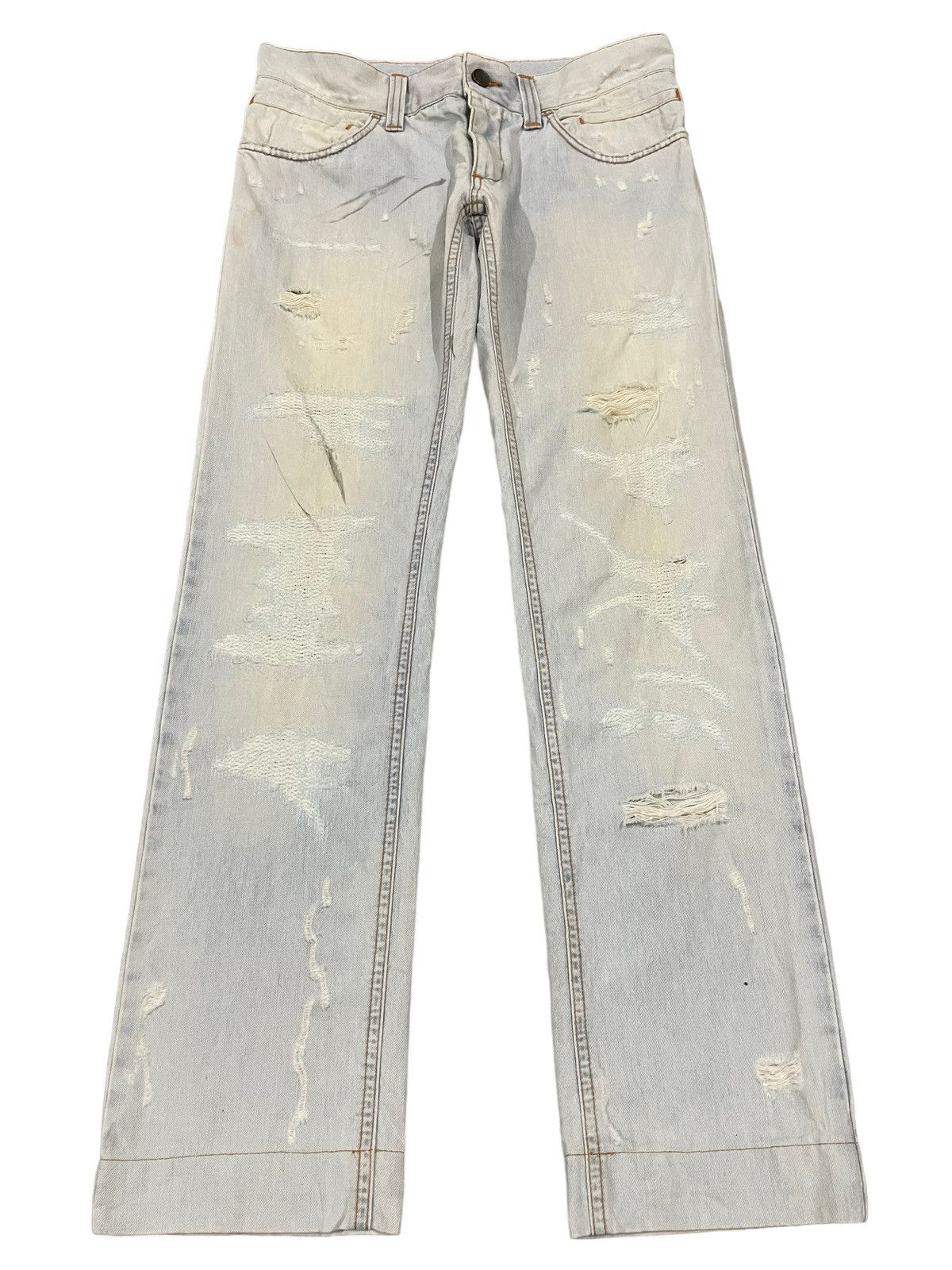 Dolce & Gabbana Vintage Dolce & Gabbana Italy Blue Wash Distressed Jeans Size US 31 - 1 Thumbnail