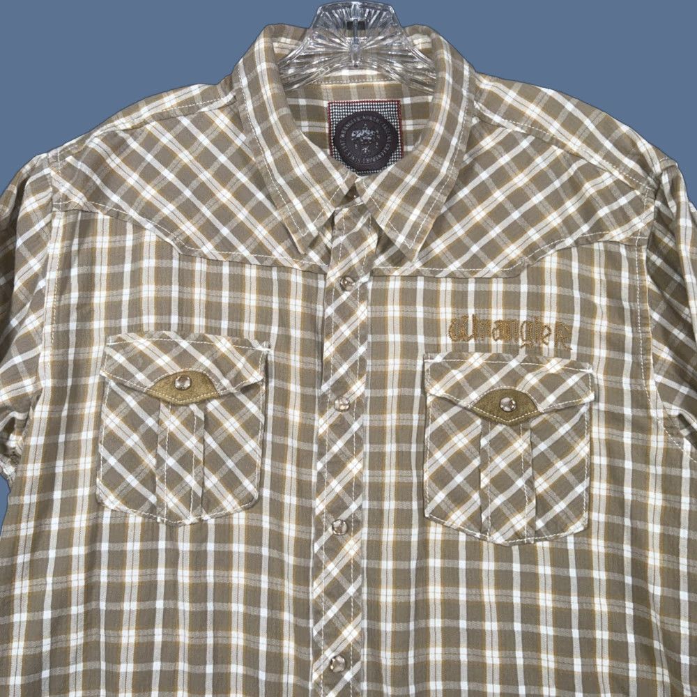 Wrangler Wrangler Pearl Snap Long Sleeve Shirt Mens 2XL Plaid Button-Up Cotton Spandex Multicolor Western Size US XXL / EU 58 / 5 - 1 Thumbnail