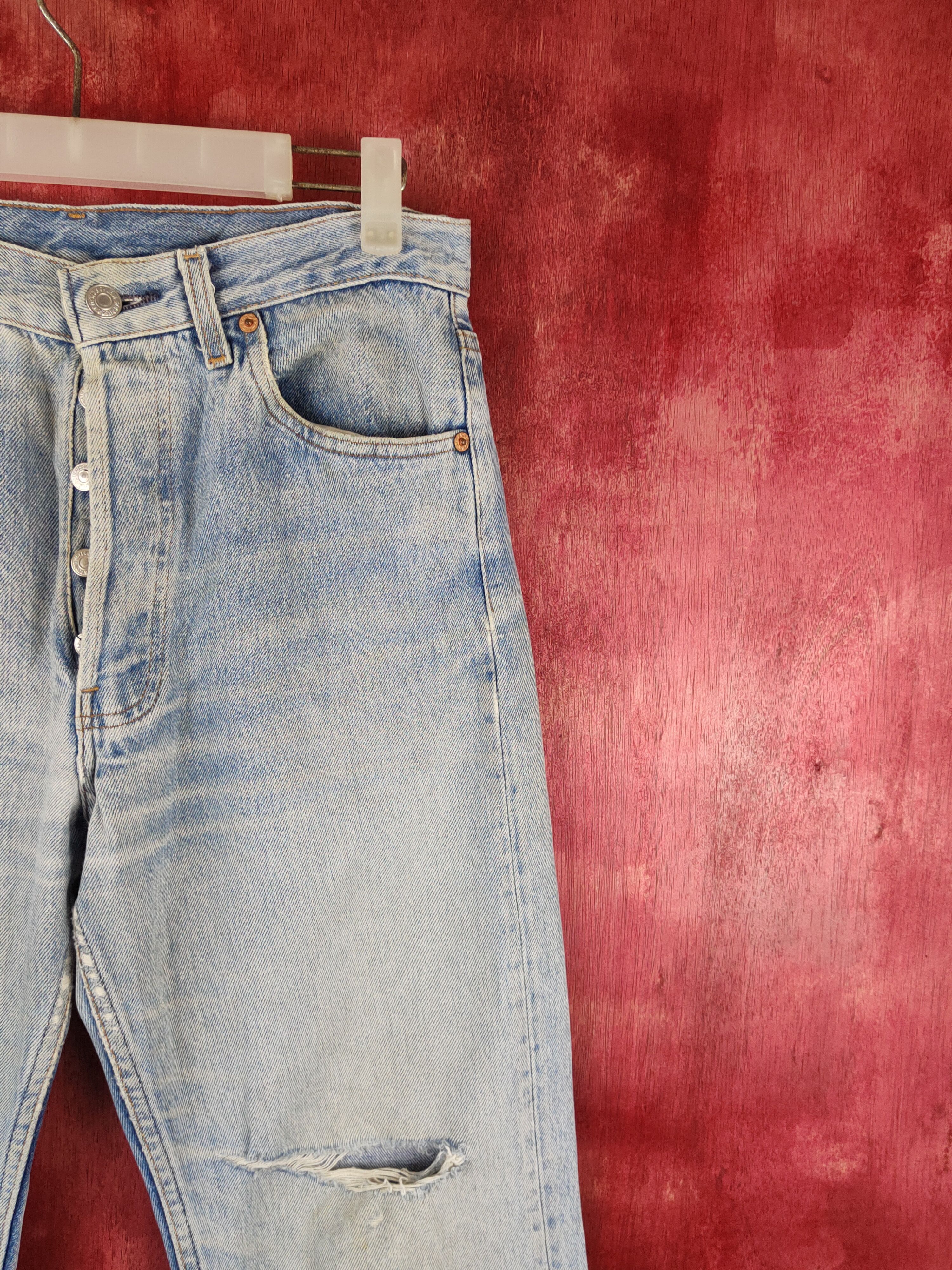 Levi's Levi's Blue Faded Distressed Ripped Jeans #S1653 Size US 30 / EU 46 - 5 Thumbnail
