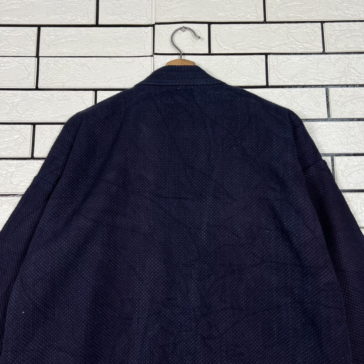 Japanese Brand Indigo Bushu Navy Blue Sashiko Thick Weave Kimono #4155-C190 Size US L / EU 52-54 / 3 - 15 Thumbnail