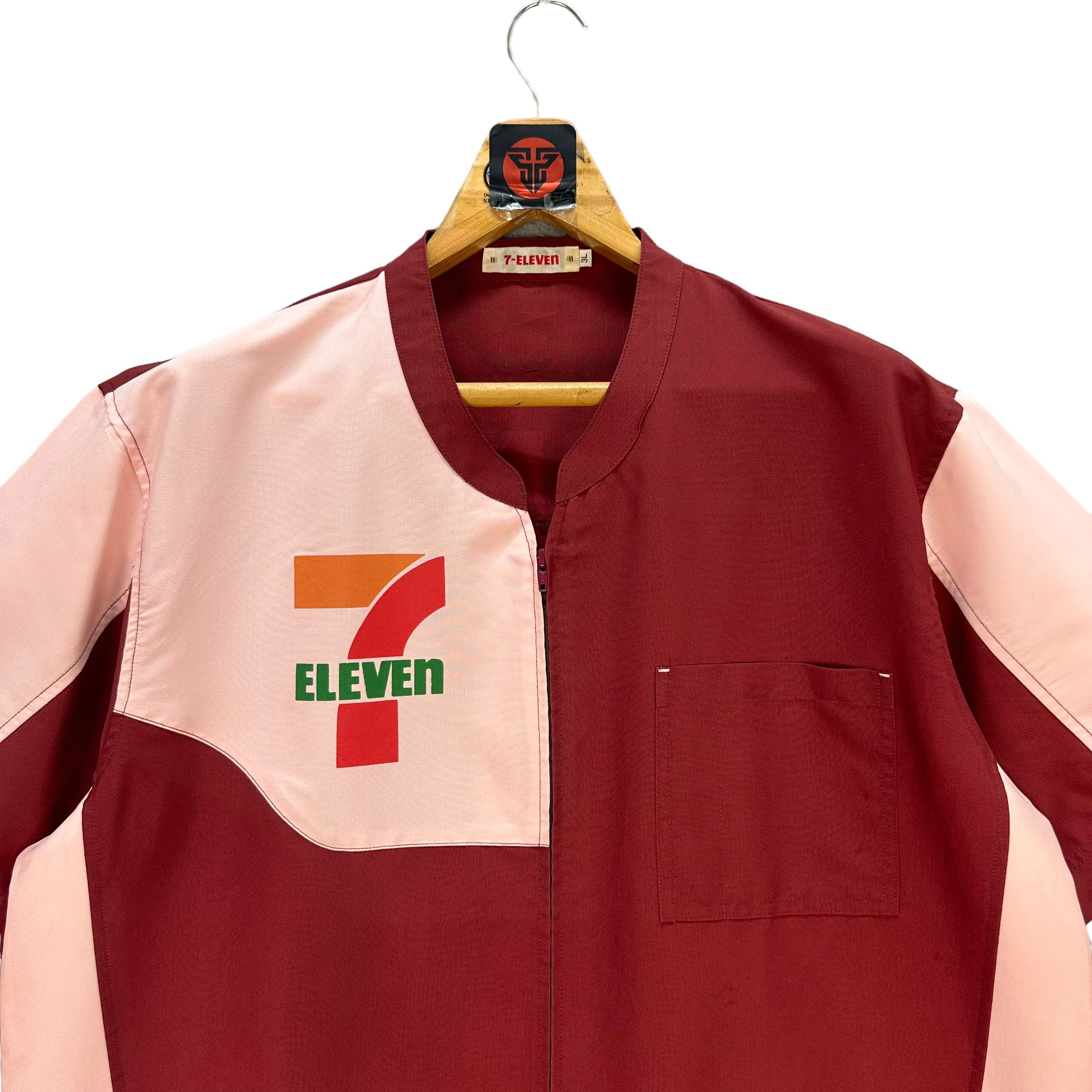 Vintage 7 ELEVEN MAROON SHORT SLEEVE UNIFORM JACKET #7548-152 Size US XL / EU 56 / 4 - 2 Thumbnail