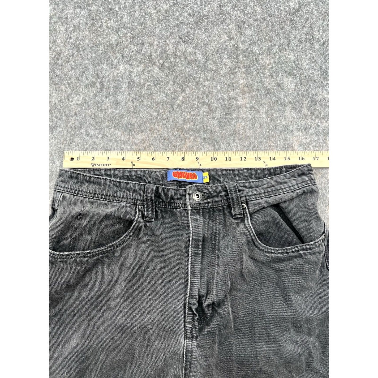 Empyre Empyre Jeans Men's 32x29 Black Denim Retro Y2K Baggy Distressed 5-Pocket Straight Relaxed Denim Cotton Zip Closure Size US 32 / EU 48 - 2 Thumbnail