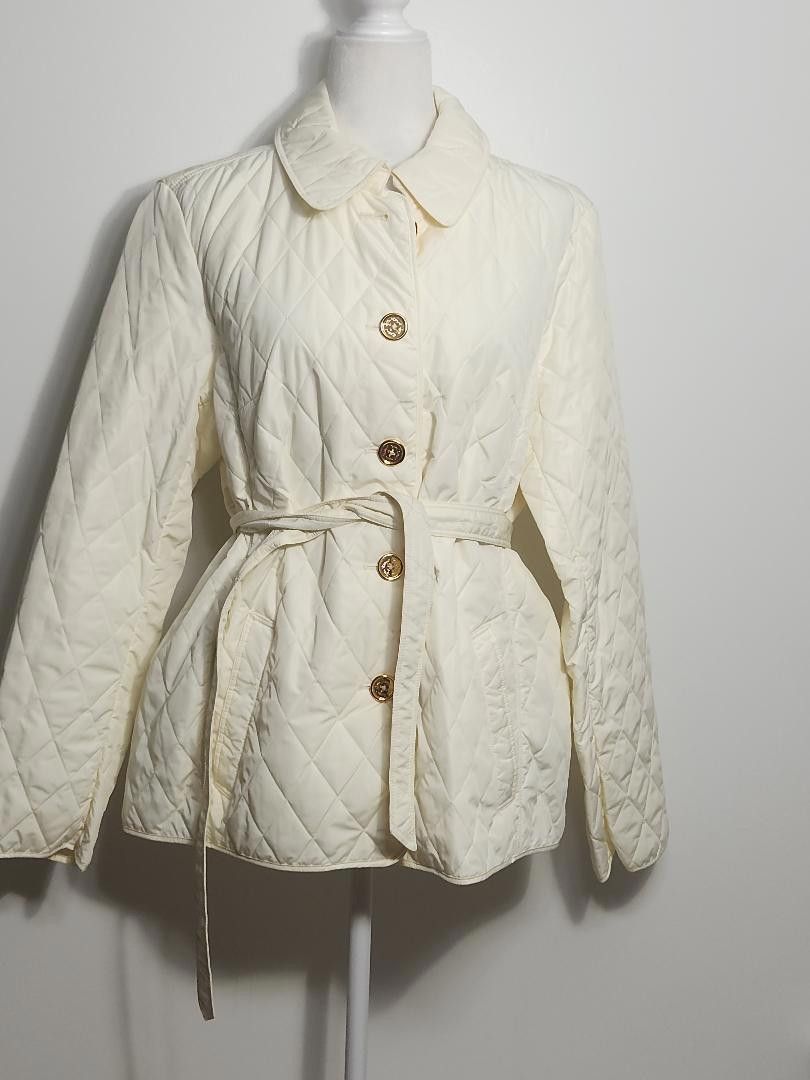 image of Designer (10) NWT Lilly Pulitzer Cameo White Quilted Jacket, XL in Cream, Women's