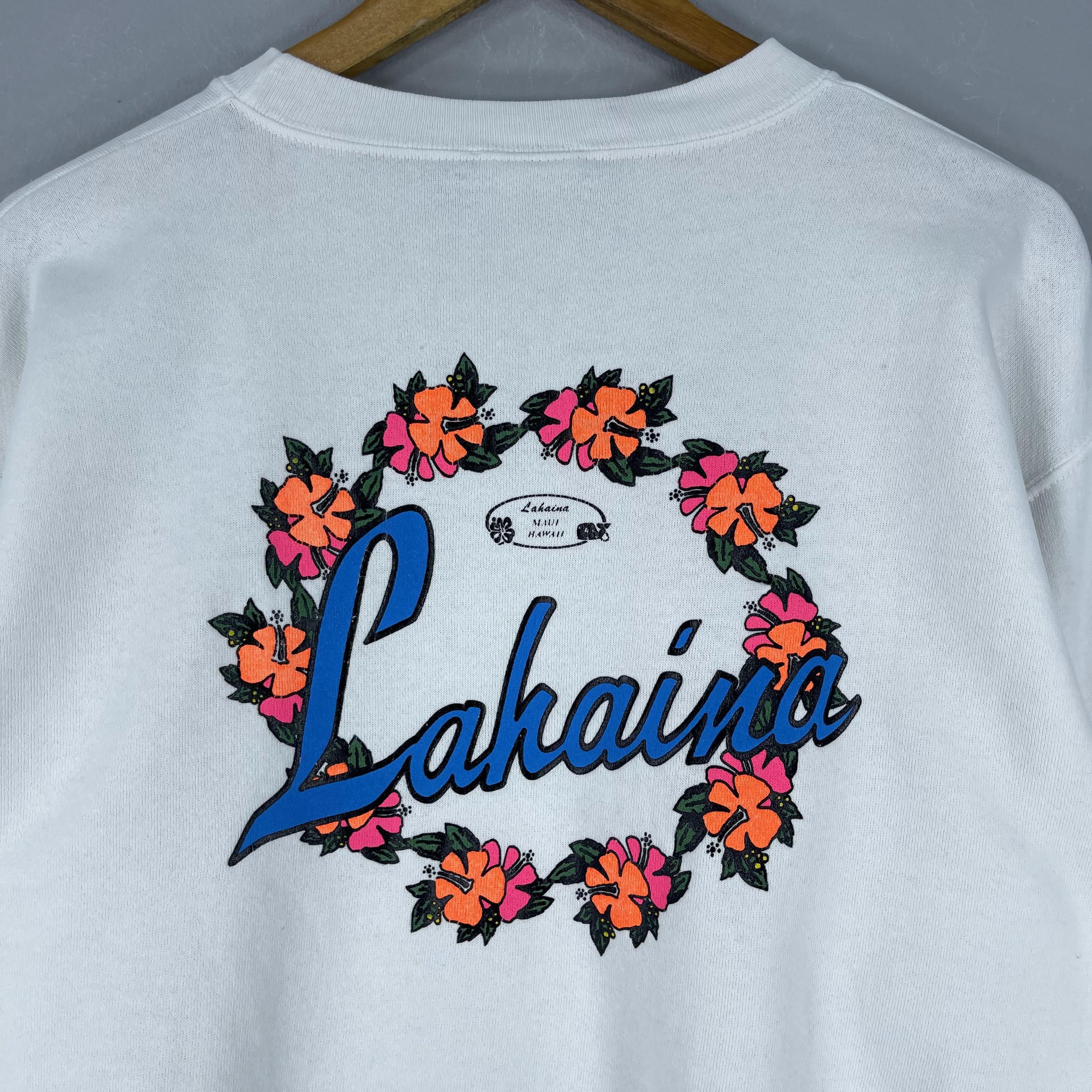 Vintage Vintage 90s LAHAINA Hawaii Back Hit Printed Sweatshirt Size US M / EU 48-50 / 2 - 2 Thumbnail