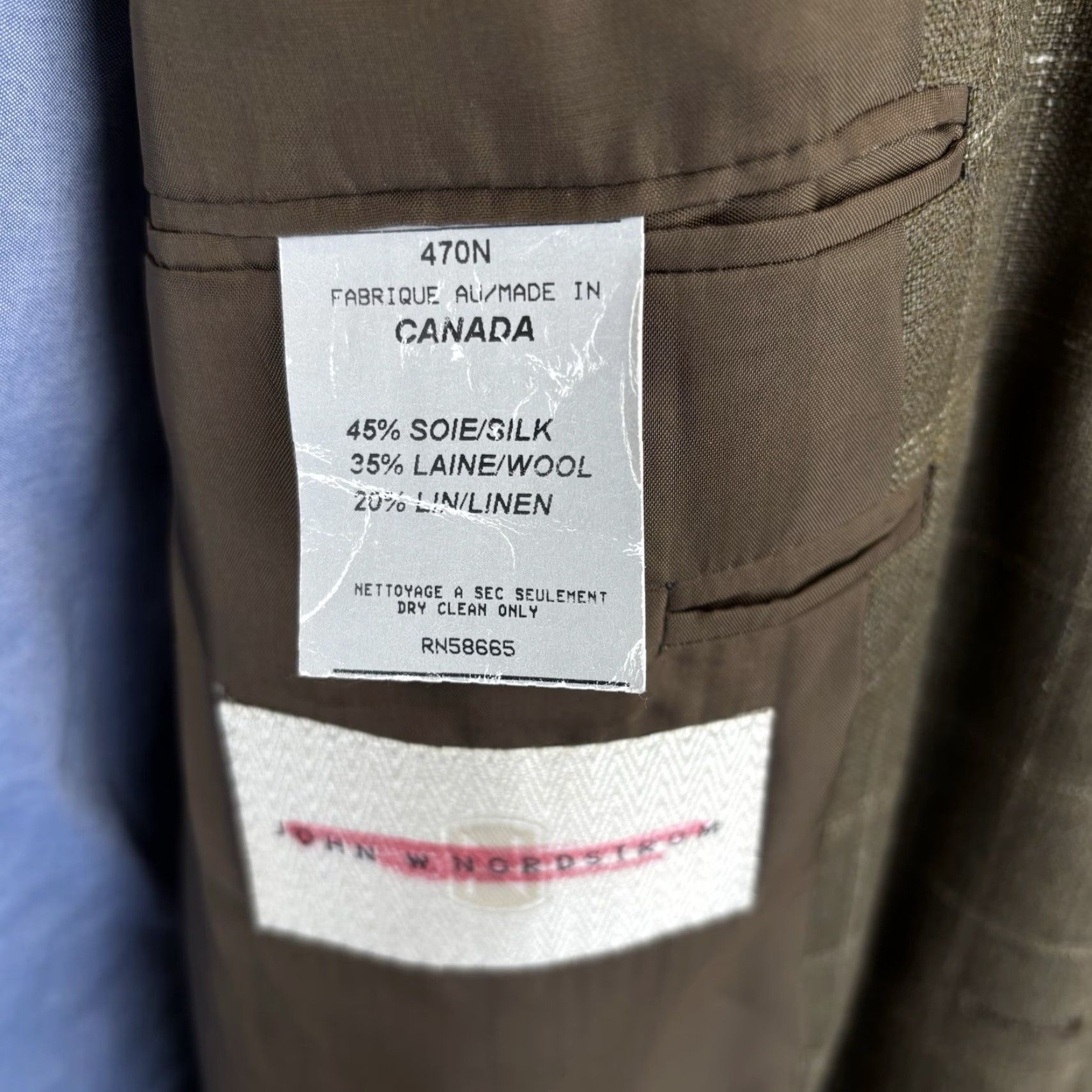 Nordstrom Nordstrom John W. Nordstrom Sport Coat 42L Olive Windowpane Notch Lapel 3-Button Slim Wool Silk Linen Jacket Coat Men Regular Long Size US XS / EU 42 / 0 - 6 Thumbnail