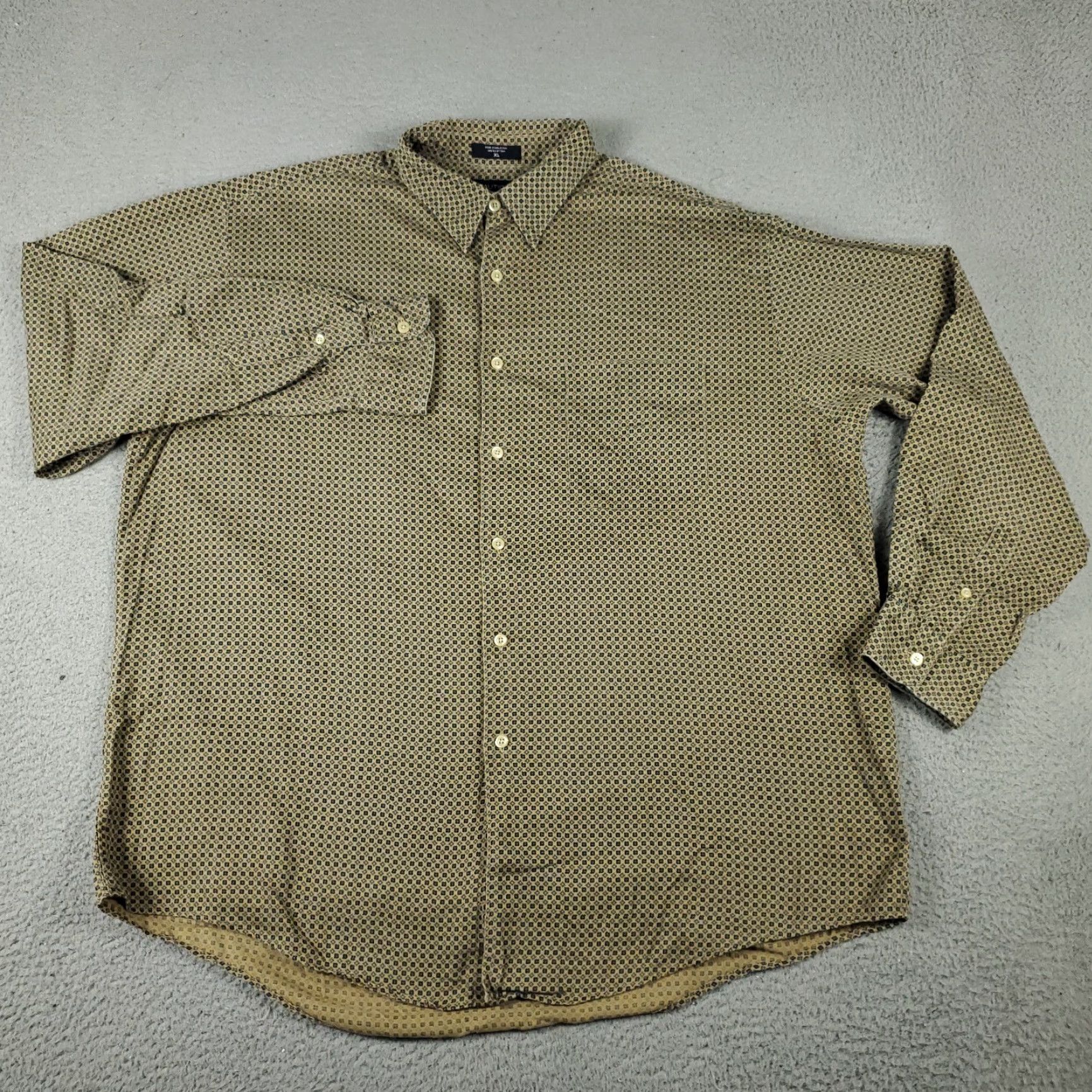 Nautica Nautica Shirt Mens XL Beige Geometric Button-Up Long Sleeve Casual Business Vintage: No Size US XL / EU 56 / 4 - 2 Thumbnail