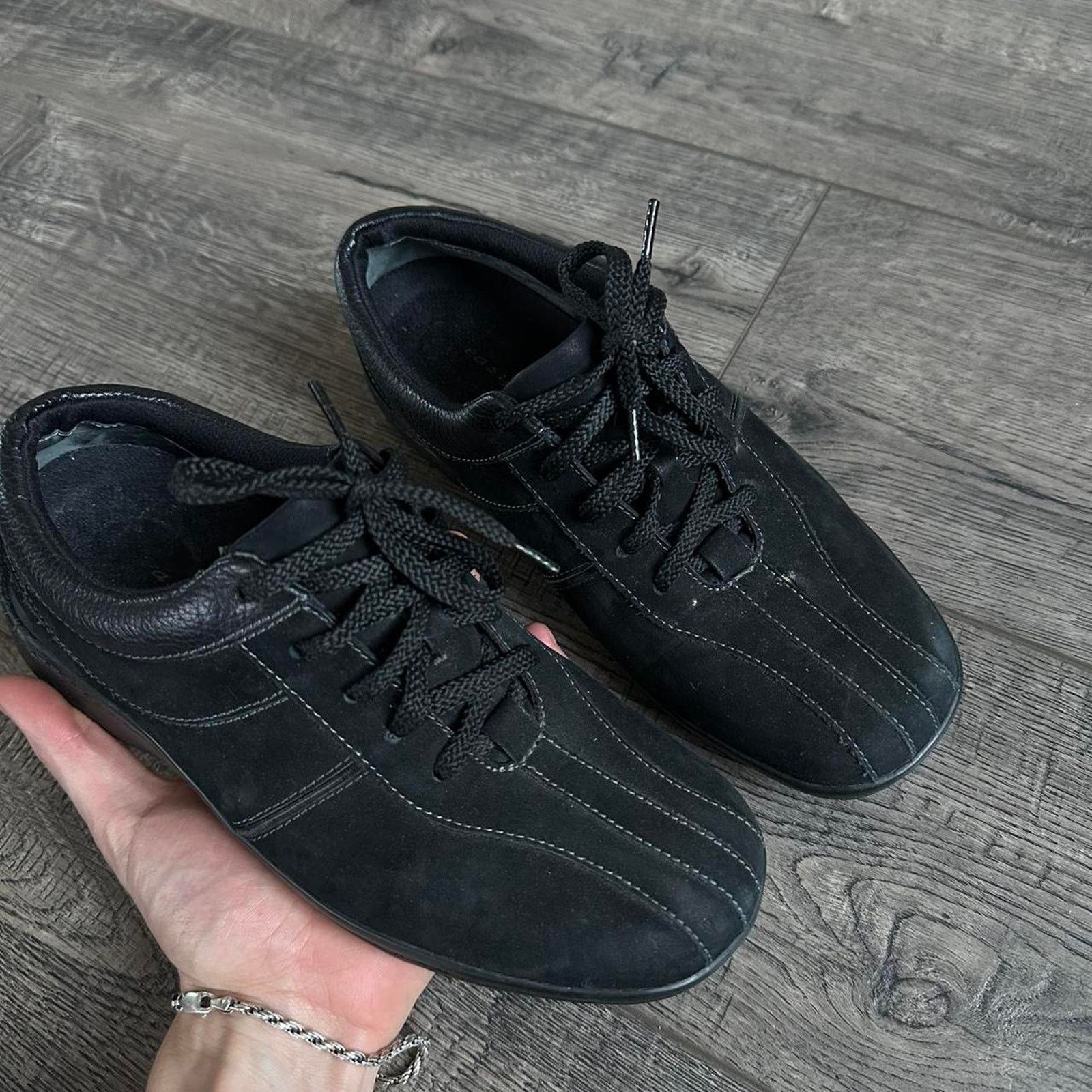 Vintage Vintage Striped Suede Black Sporty Low Designer Slim Sneaker Size US 6 / IT 36 - 3 Thumbnail