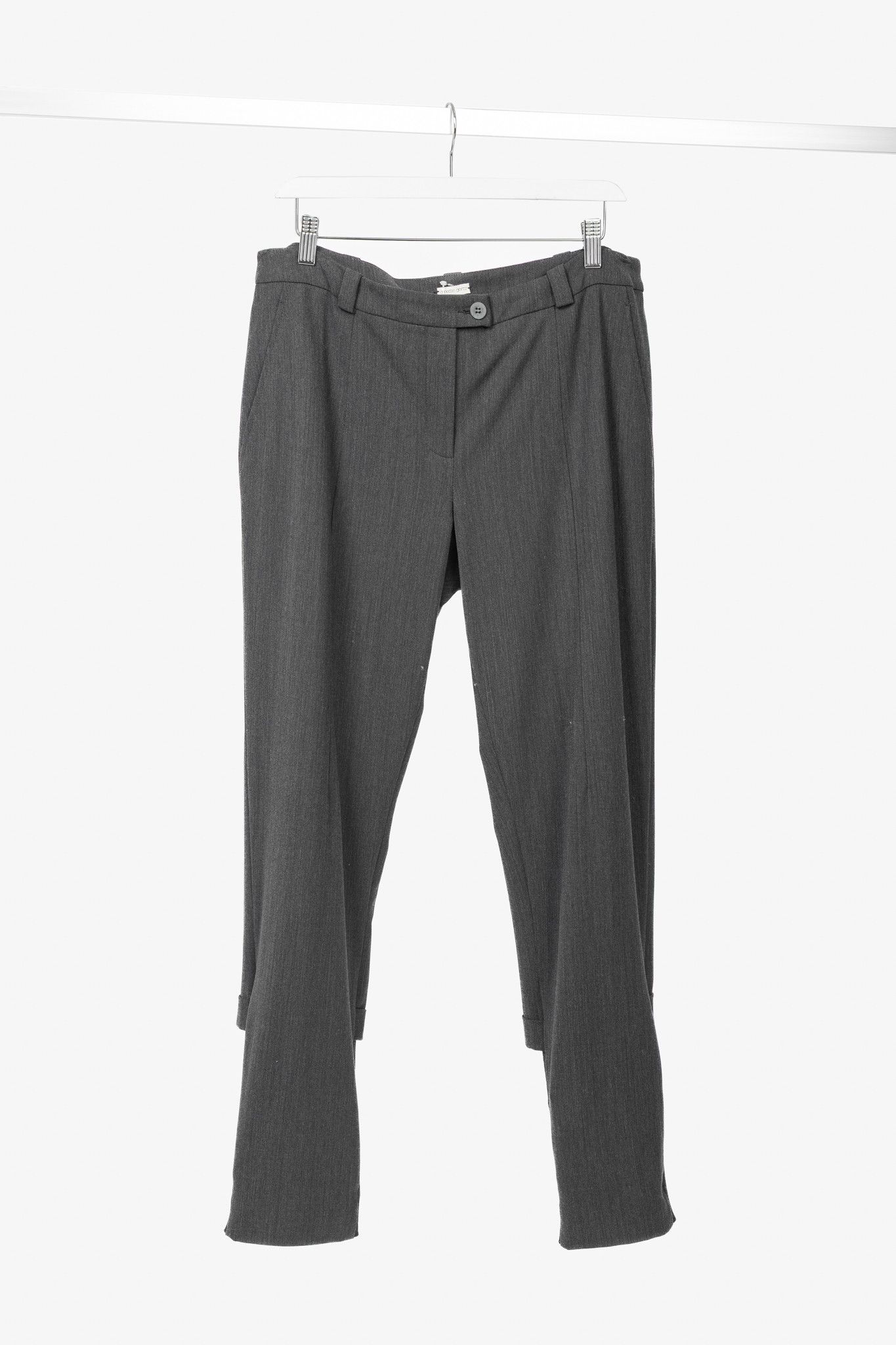 Annette Gortz Annette Gortz AW13 "Only" Wool-Flannel Knit-Trim Trousers Size 34" / US 12 / IT 48 - 1 Thumbnail