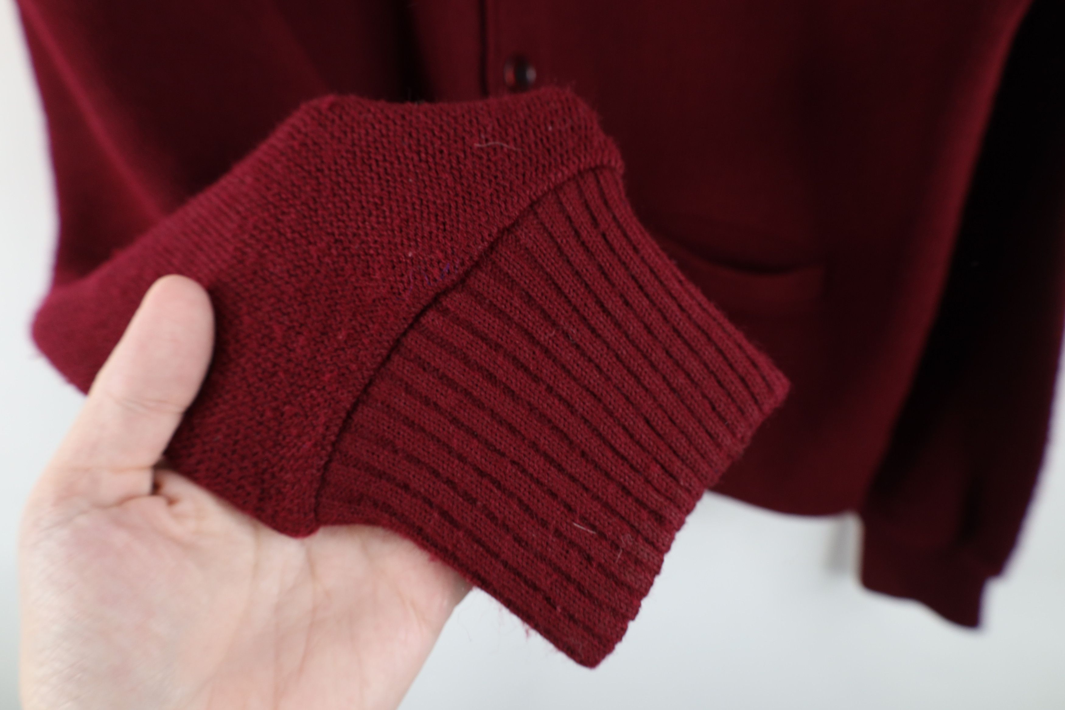 Vintage Vintage 60s Streetwear Knit Cardigan Sweater Burgundy USA Size US M / EU 48-50 / 2 - 9 Thumbnail