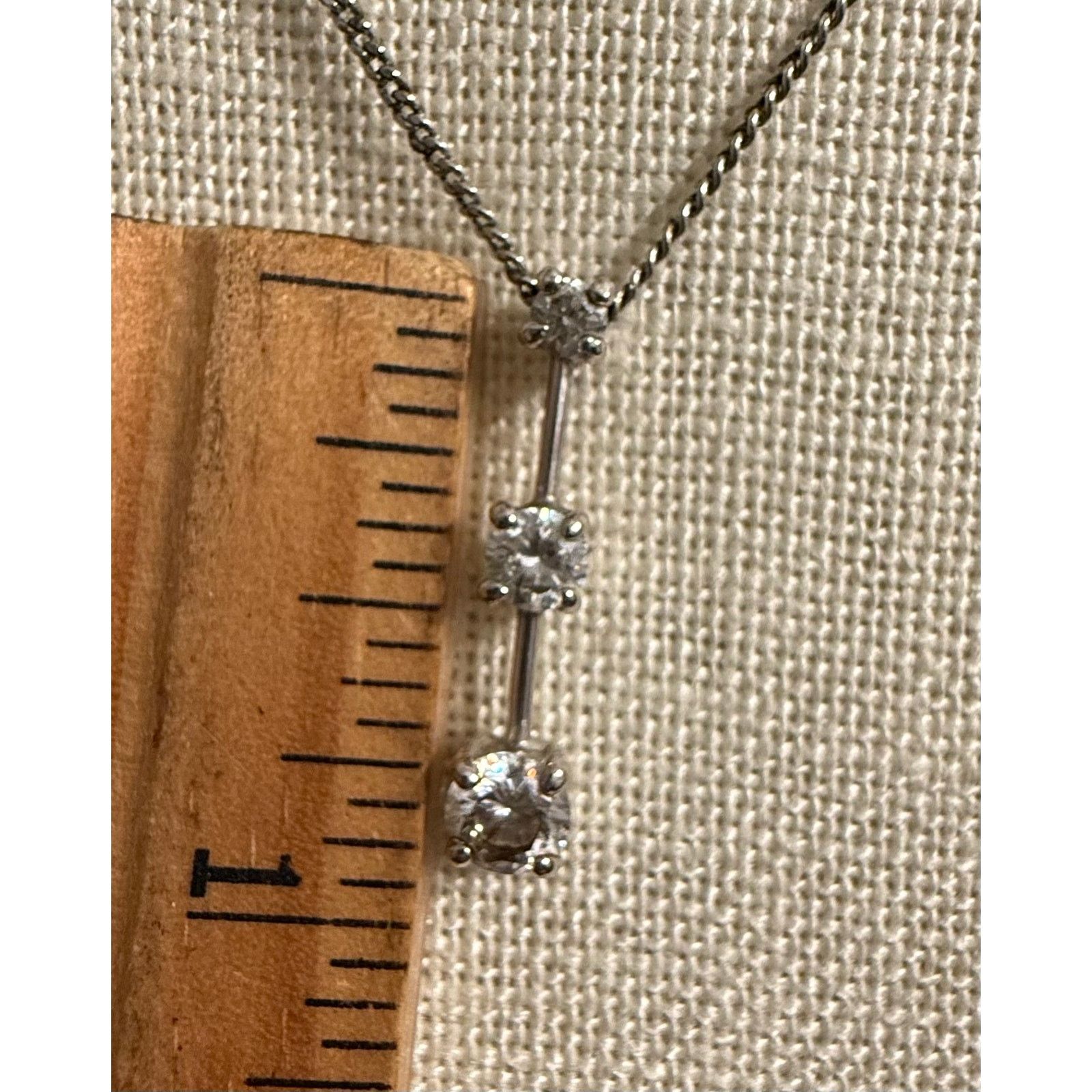 Monet Vintage Monet Silver Tone Triple Stone Necklace 16” Size ONE SIZE - 4 Thumbnail