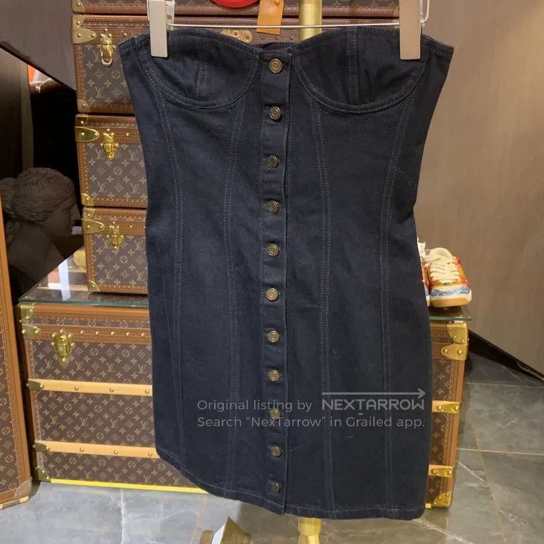 Saint Laurent Paris Saint Laurent Paris Denim Tube Top Dress Size XS / US 0-2 / IT 36-38 - 4 Thumbnail