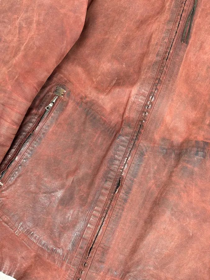 Isaac Sellam Experience Isaac Sellam Bordeaux Leather Back-Zip Avant-Garde Jacket Size US L / EU 52-54 / 3 - 8 Thumbnail