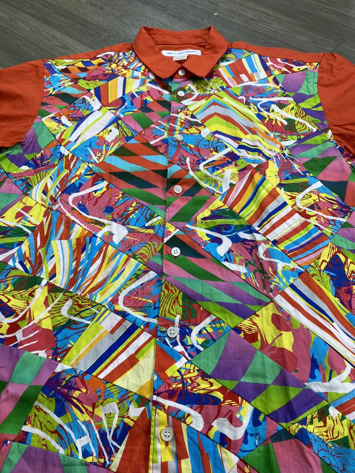 Comme des Garcons SHIRT Comme des Garcons SHIRT Psychedelic Pattern Patchwork Shirt Size US L / EU 52-54 / 3 - 3 Thumbnail