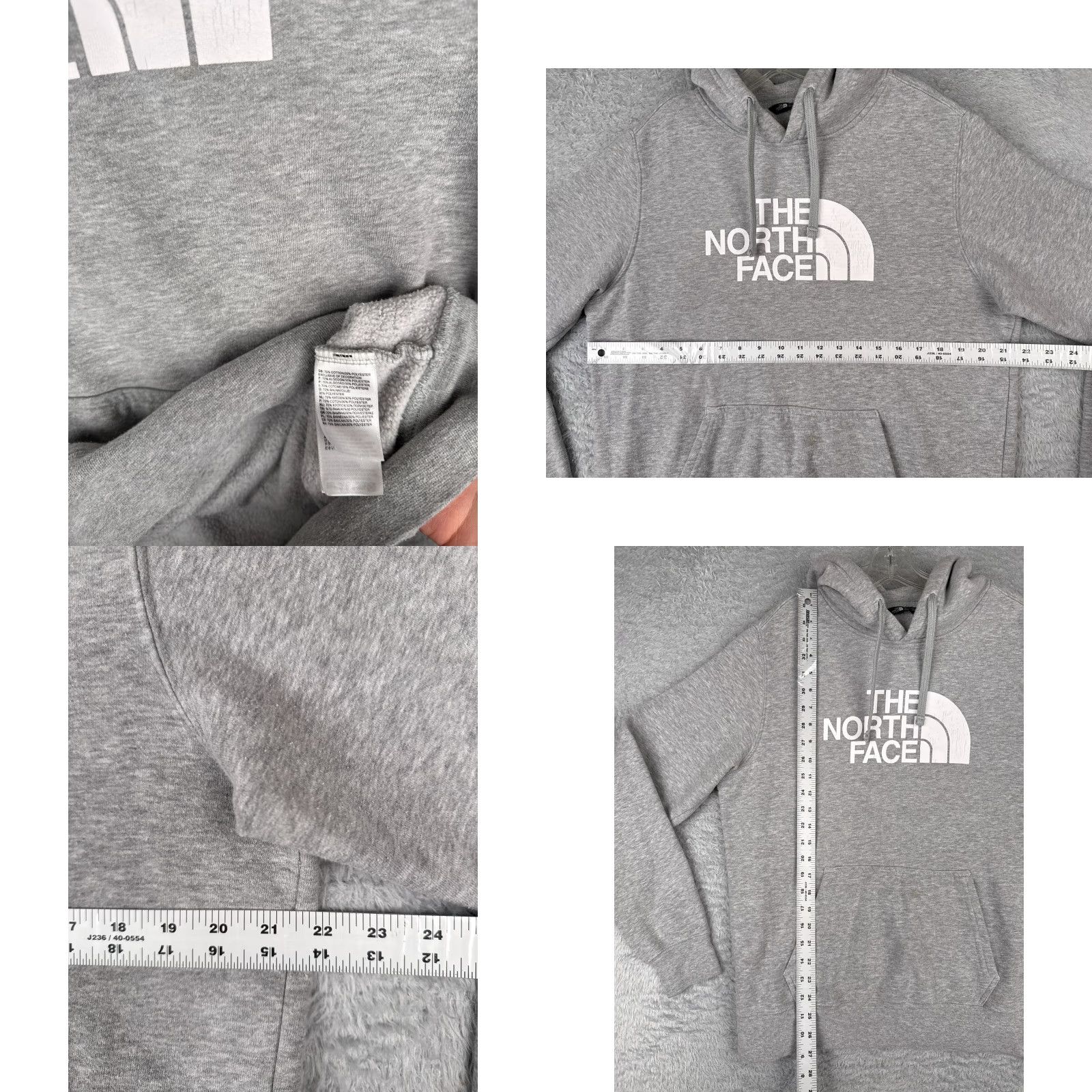 The North Face The North Face Men's Hoodie Pullover Gray Cotton Blend Cotton Jersey Pocket Drawstring Crew Neck M Size US M / EU 48-50 / 2 - 8 Thumbnail