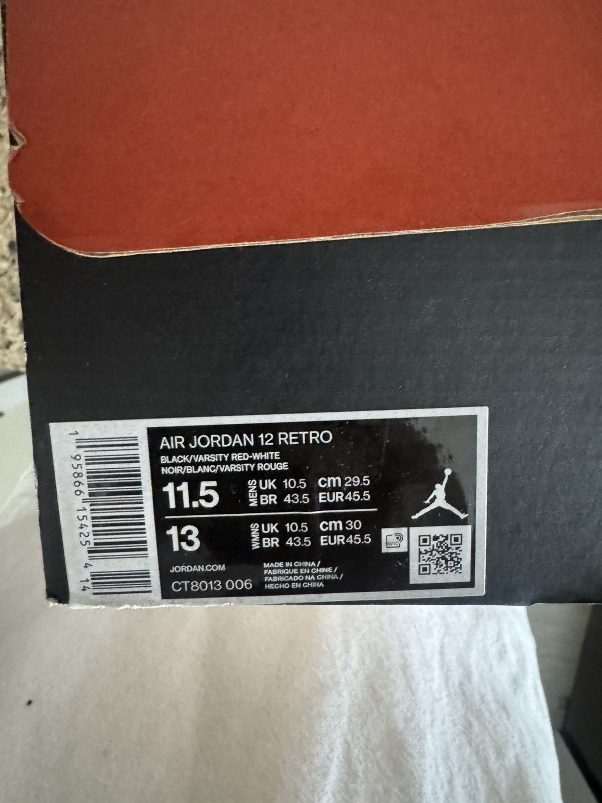 Jordan Brand Air Jordan Retro 12 Playoffs Size US 11.5 / EU 44-45 - 8 Thumbnail