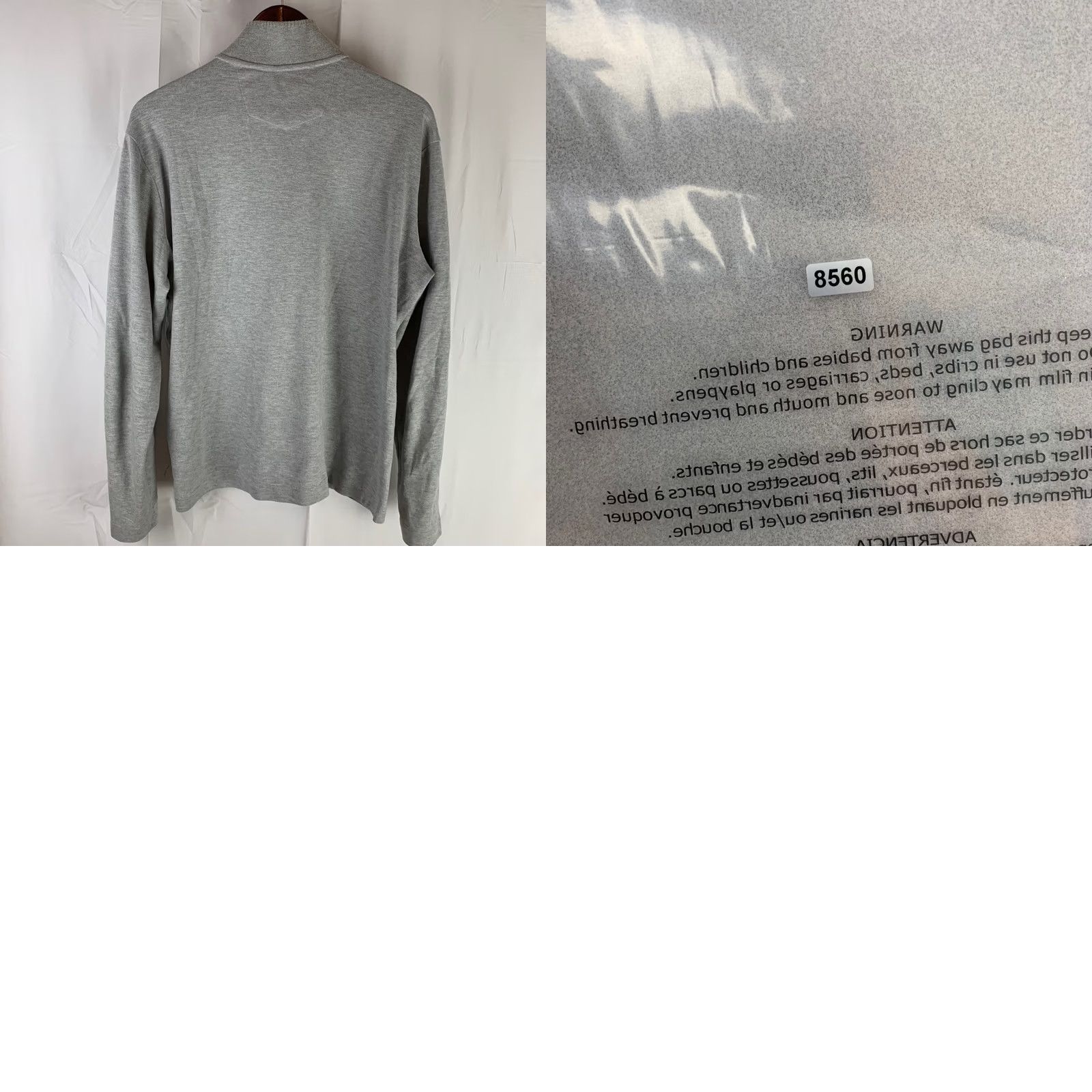 Robert Graham Robert Graham Quarter Zip Pullover Mens Medium Gray Classic Fit Mock Neck Sweatshirt Sweater Pullover Size US M / EU 48-50 / 2 - 8 Thumbnail