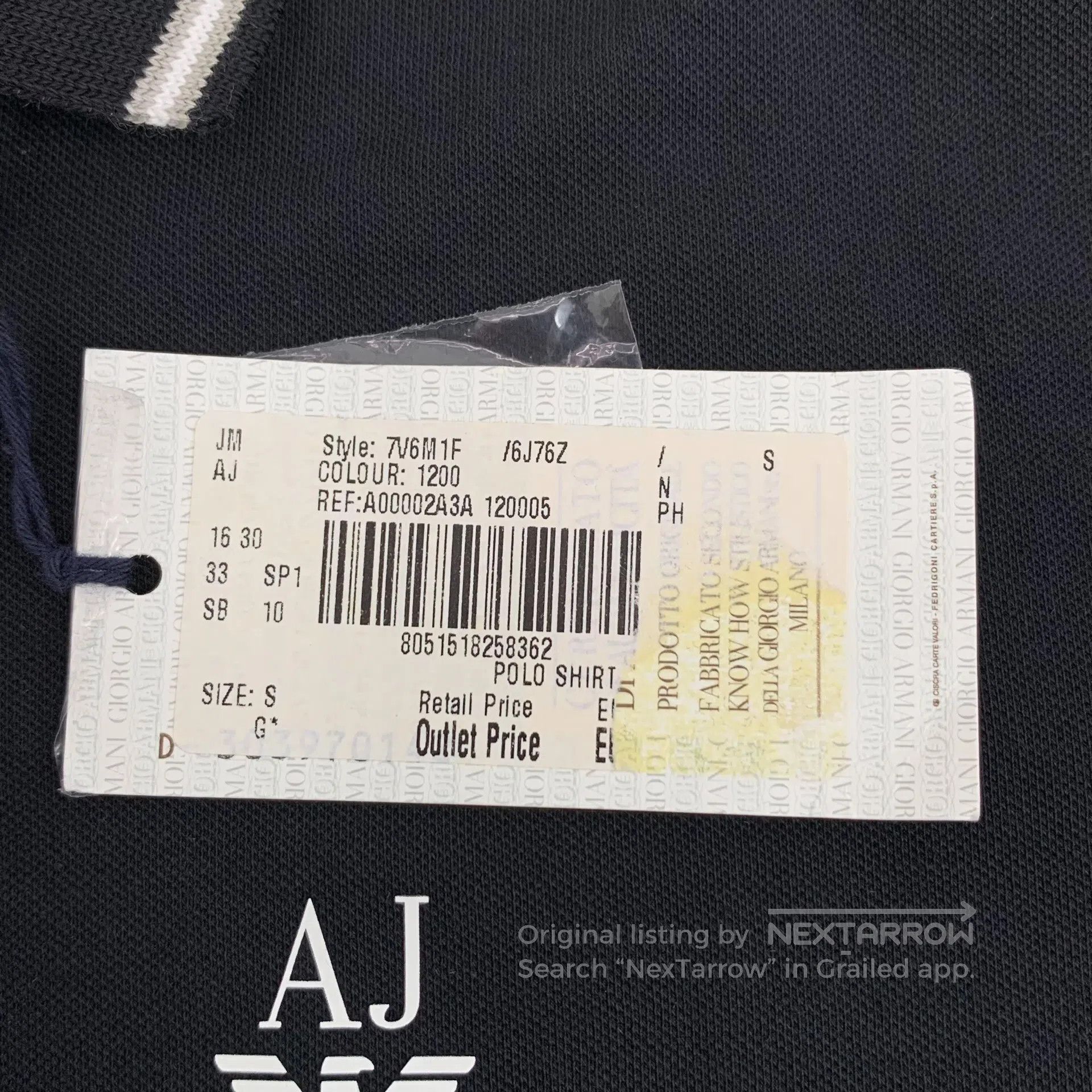 Armani Armani Black Logo Printed Cotton Collar Short Sleeve Polo Size US S / EU 44-46 / 1 - 6 Thumbnail