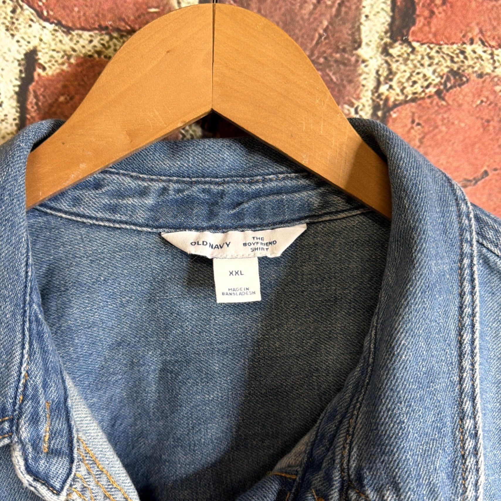 Old Navy Old Navy Button-Down Shirt Womens 2XL Denim Shacket Casual Bohemian Classic Grunge Knit? Size XXL / US 16-18 / IT 52-54 - 2 Thumbnail
