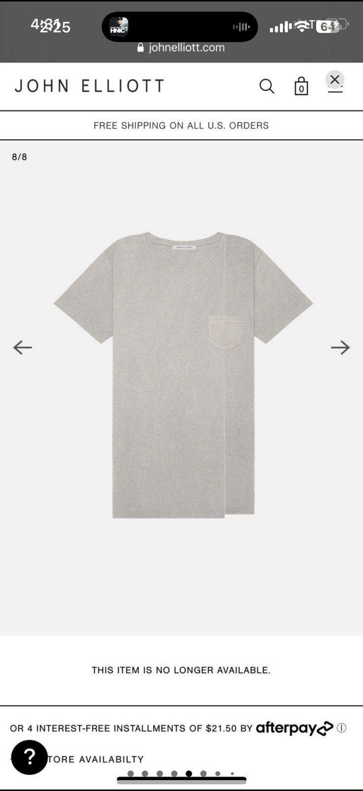 John Elliott CLAY PANELED POCKET TEE Size US L / EU 52-54 / 3 - 17 Thumbnail