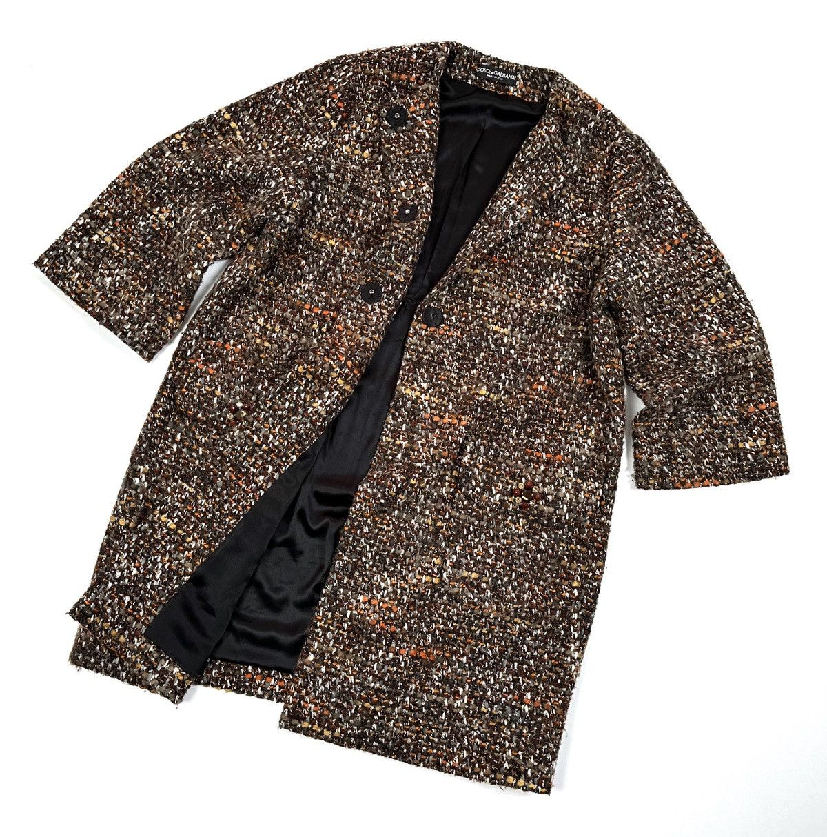 Dolce & Gabbana DOLCE & GABBANA TWEED Bouclé Texture Luxury Coat Jacket - 48 Size XL / US 12-14 / IT 48-50 - 2 Thumbnail